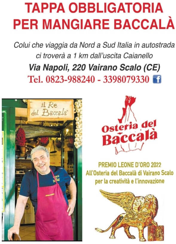 Tappa obbligatoria all'Osteria del Baccalà Osteria del baccalà Vairano Scalo (CE)